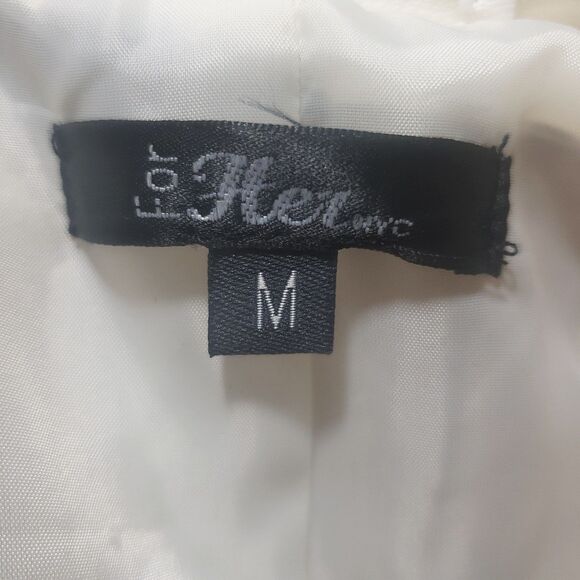 For Her NYC Cream High Low Faux Leather Jacket Size Medium - Picture 4 of 8